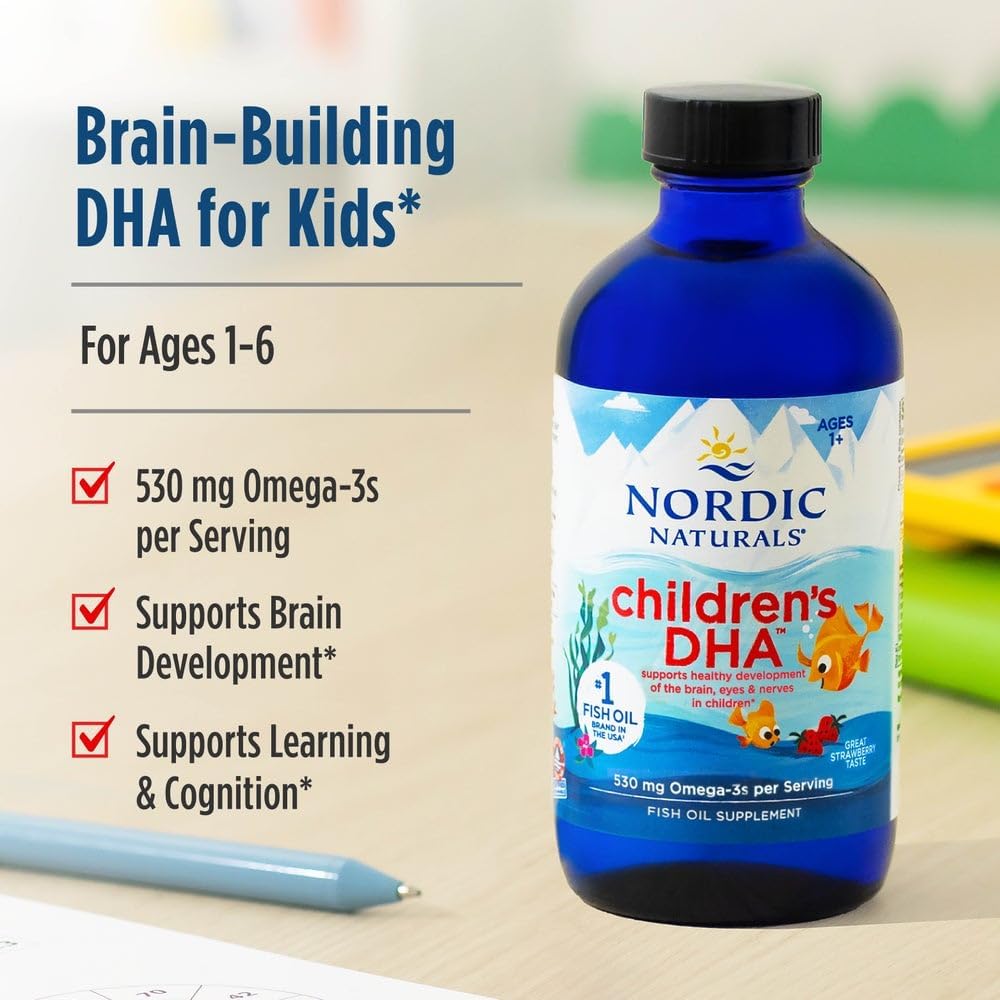 Nordic Naturals Children's DHA Fish Oil - 530mg Omega-3 - Liquid Strawberry Flavour