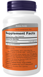 Now Foods Taurine, Double Strength 1000 mg Veg Capsules Nervous System Health*