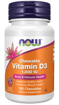 NOW Vitamine D3 400 IU 1000 IU 2000 IU 5000 IU - Softgel en Kauwtabletten