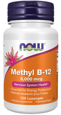 NOW Methyl B-12 5000 mcg & Folaat Zuigtabletten - Veganistische Zuigtabletten