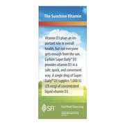 Side image: Carlson Super Daily D3 liquid vitamin D3 1000 IU drops 10.3 ml box