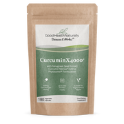 Good Health Naturally Curcumin X4000 vegetable capsules turmeric supplement 180 count packet