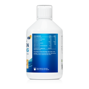 Supplement facts & ingredients image: Swedish Nutra marine collagen supplement facts ingredients 500ml bottle