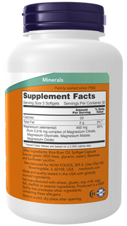 NOW Magnesium Citrate Softgels