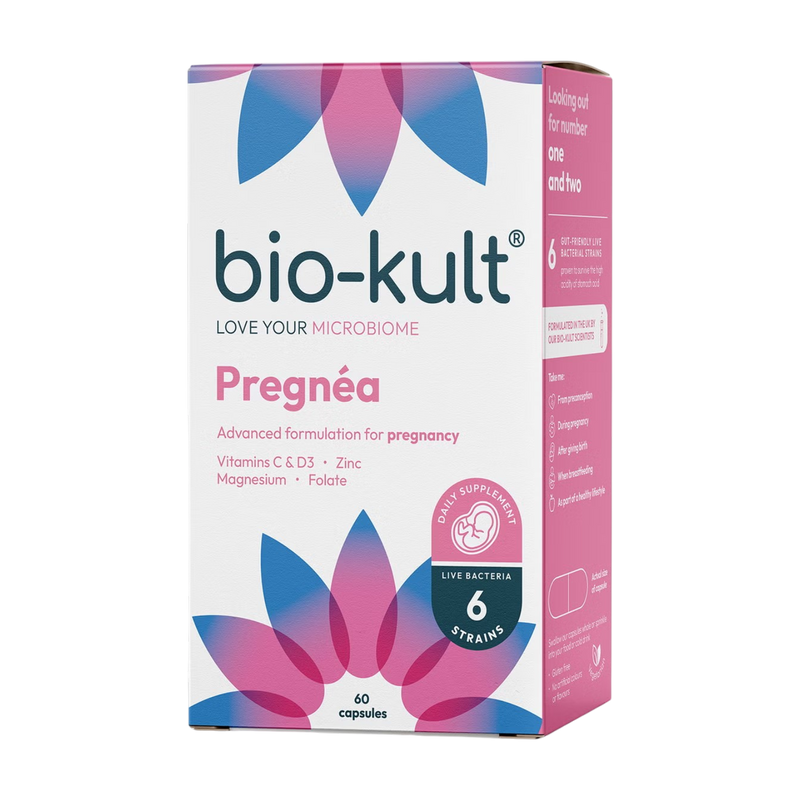 Bio-Kult Pregnéa probiotic supplement box front label 60 capsules on white background