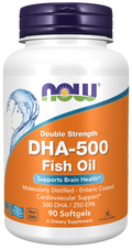 NOW Omega-3 Fish Oil - 500 mg DHA 250 mg EPA - Enteric Coated Softgels