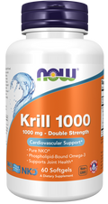 NOW NKO Krill Oil 1000 mg Phospholipid Omega-3 Softgels - 60 Count