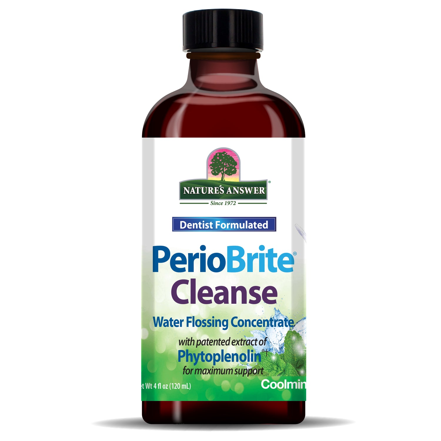 Nature’s Answer PerioBrite Cleanse oral cleansing concentrate 120ml bottle front view