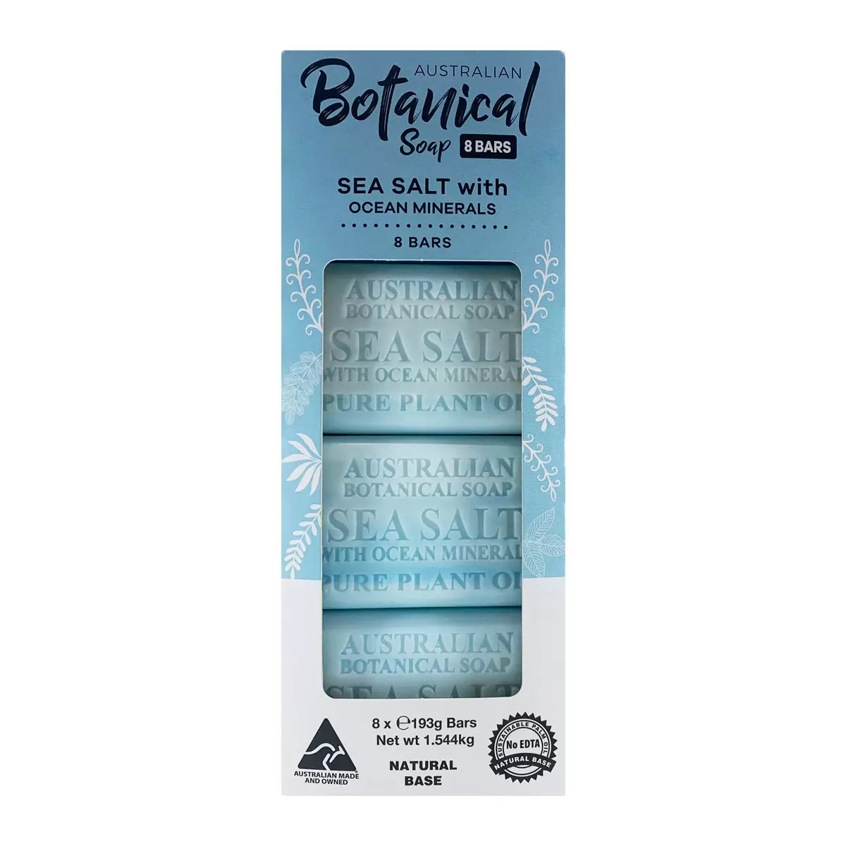 Pack of 8 Australian Botanical Sea Salt with Ocean Minerals Soap Bars.