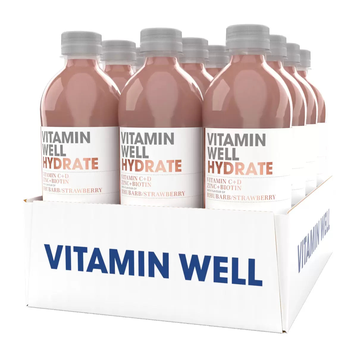 Vitamin Well Hydrate rhubarb strawberry flavoured vitamin drink bottle 500ml pack of 12