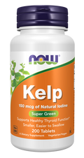 NOW Kelp Tabletten 150 mcg Jodium uit Biologische Zeewier - 200 Stuks