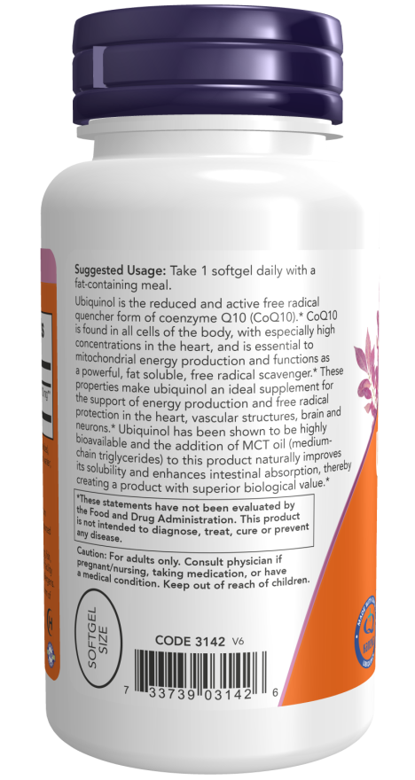 Now Foods Ubiquinol 100 mg Softgels