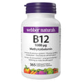Webber Naturals Vitamine B12 Methylcobalamine 1000 mcg - 365 sublinguale tabletten