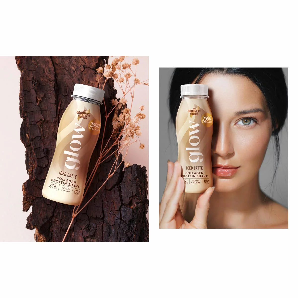 For Goodness Shakes Glow Collagen Protein Shake Iced Latte - 12x250ml