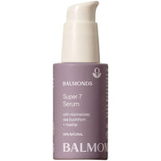 Front image: Balmonds Super 7 Serum 30ml bottle natural facial serum packaging