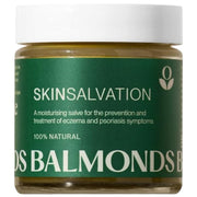 Front image: Balmonds Skin Salvation Moisturising Balm 120ml jar natural skincare balm packaging