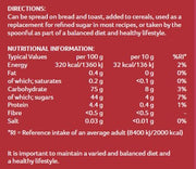 Supplement facts & ingredients image: Potters malt extract nutrition label jar 650g