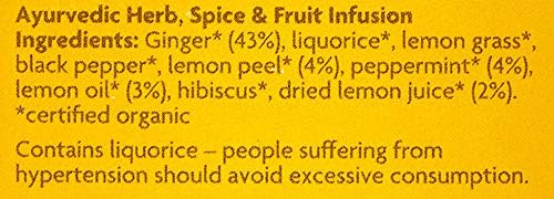 Yogi Tea Organic Ginger Lemon ingredients herbal tea 17 x 1.8g packaging