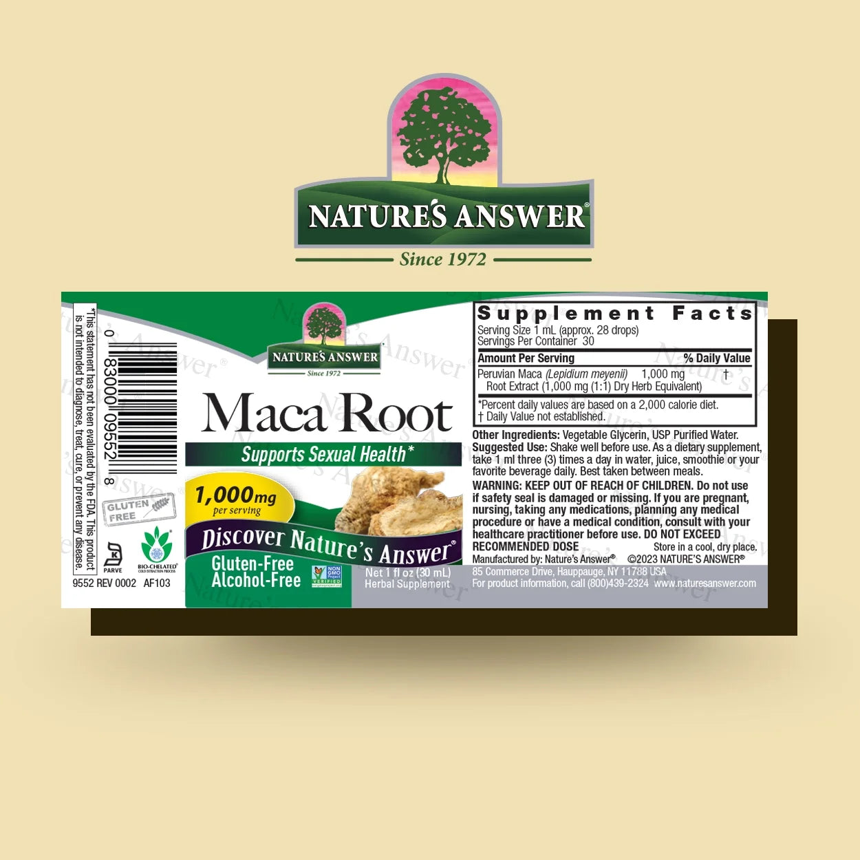 Nature’s Answer Maca Root Liquid Extract 30ml barcode image