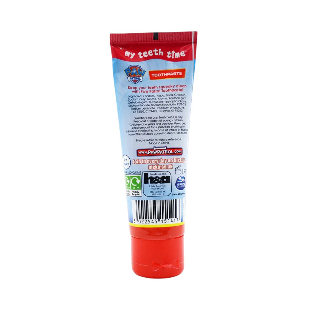 Barcode image: Nickelodeon Paw Patrol toothpaste 75ml barcode packaging bubblegum flavour
