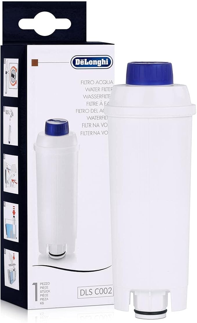 De'Longhi DLS C002 Replacement Water Filter, retail filter packaging, no flavour, 1 piece