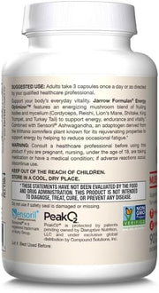 How to Use Image: Jarrow Formulas Energy Optimizer mushroom complex veggie capsules 90 count usage instructions