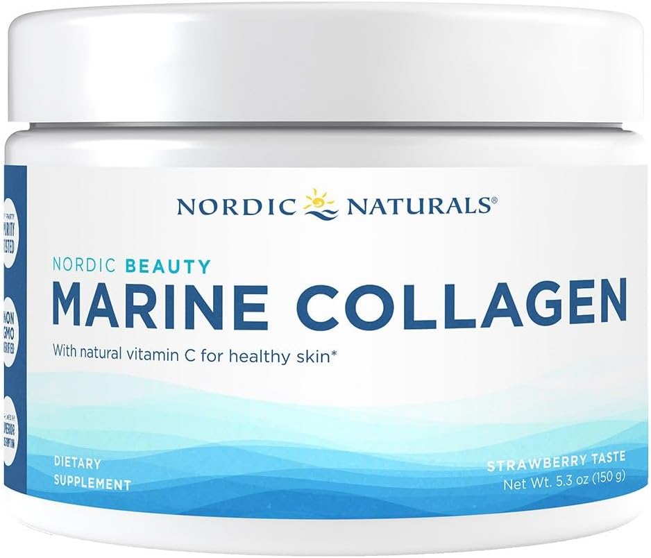 Nordic Naturals Nordic Beauty Marine Collagen Powder tub, strawberry, 150g.