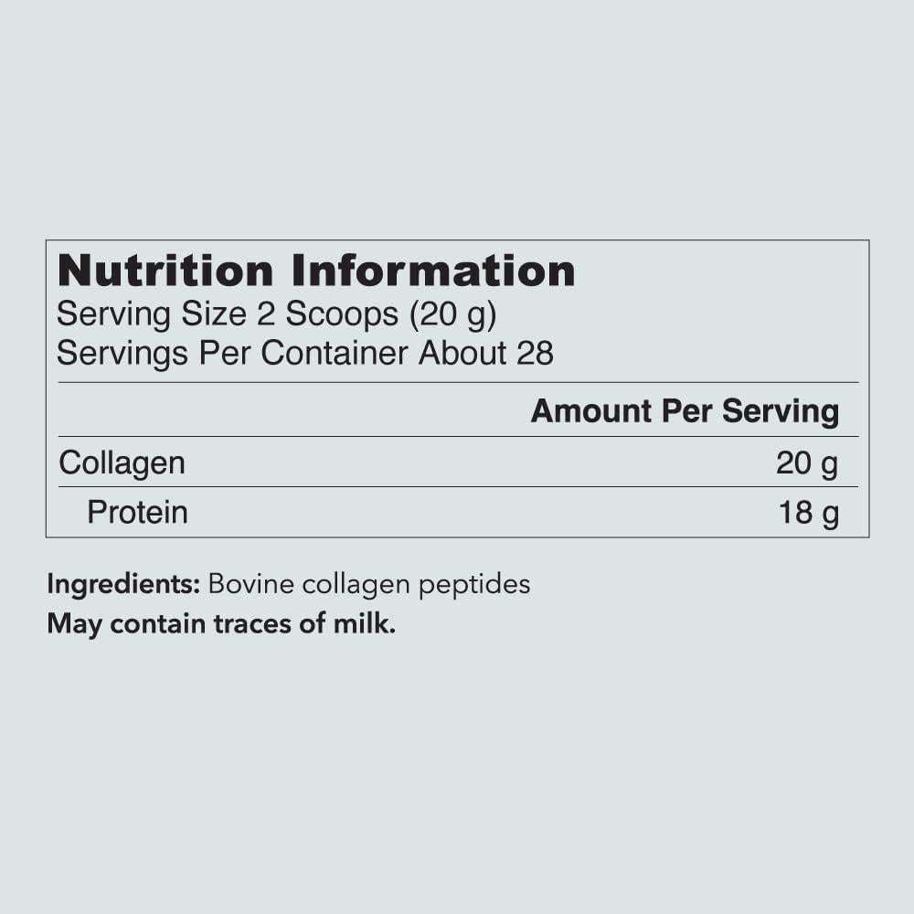 Supplement facts & ingredients image: Vital Proteins Collagen Peptides powder unflavoured tub 567g ingredients label