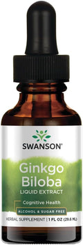 Swanson Ginkgo Biloba Vloeibaar Extract Alcohol- & Suikervrij – 29,6ml