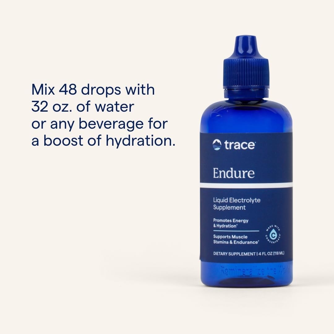 How to Use Image: Trace Minerals Endure electrolyte drops usage instructions bottle 118ml