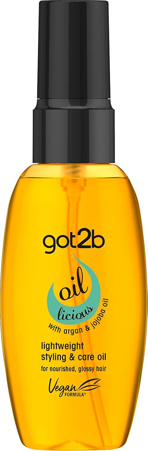 got2b Oil-Licious Argan and Jojoba Styling and Care Oil bottle 50ml front product packaging