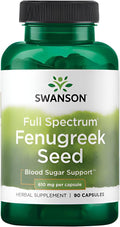 Swanson Fenegriekzaad 90 Capsules | 610 mg | Ondersteuning voor Bloedsuiker