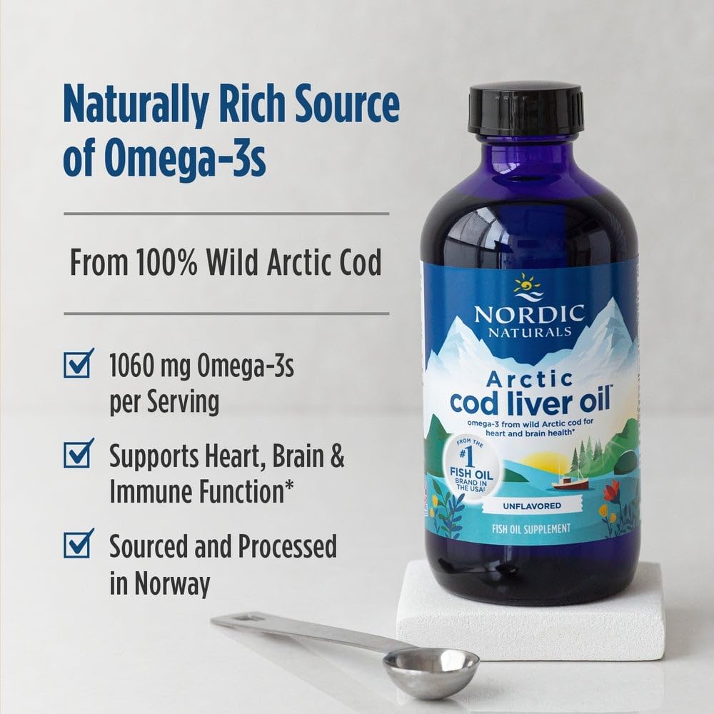 Nordic Naturals Arctic Kabeljauwleverolie - 1060mg Omega-3 + Vitamine A Vloeibaar