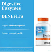 Doctor's Best Digestive Enzymes, bottle packaging, no flavour, 90 veggie capsules, daily supplement use