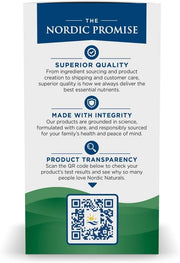 Back label of Nordic Naturals heart health supplement showing supplement facts.
