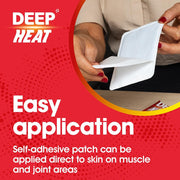Deep Heat Pain Relief Heat Patch sachet packaging air activated heat patch 1 count application instructions image