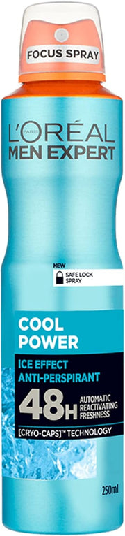 L'Oréal Men Expert Cool Power Anti-Perspirant Spray 250ml aerosol deodorant for men