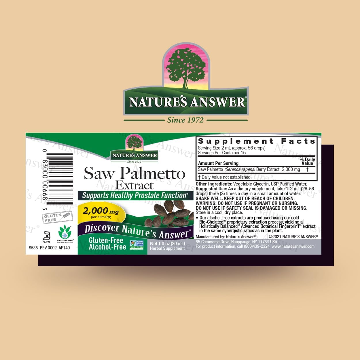 Nature’s Answer Saw Palmetto Berry Liquid Extract 30ml barcode image