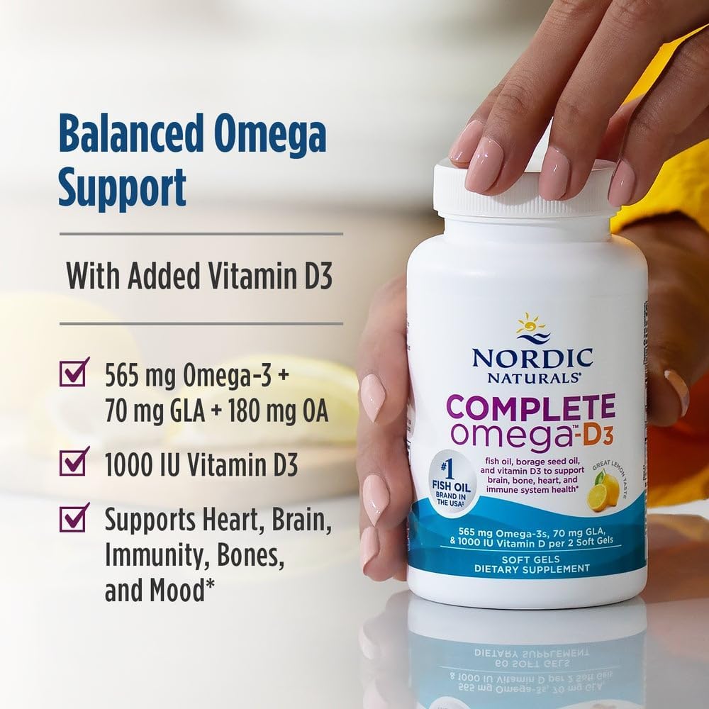 Nordic Naturals Complete Omega-D3 Softgels - Citroensmaak - 1000 IU D3