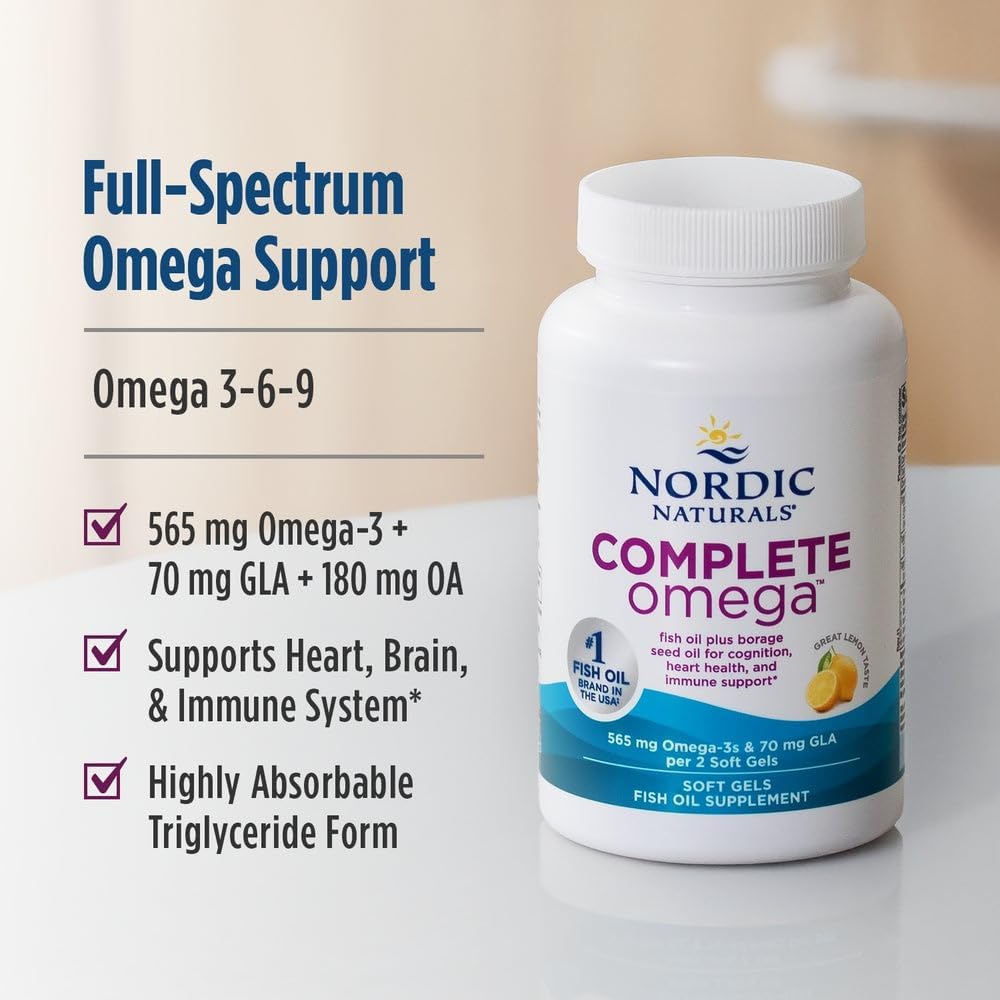 Nordic Naturals Complete Omega 565mg Lemon 120 Soft Gels Pack of 2