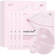 Medicube PDRN Pink Collagen Gel Mask, individual sachet packaging, fragrance not specified, 4 masks x 28g