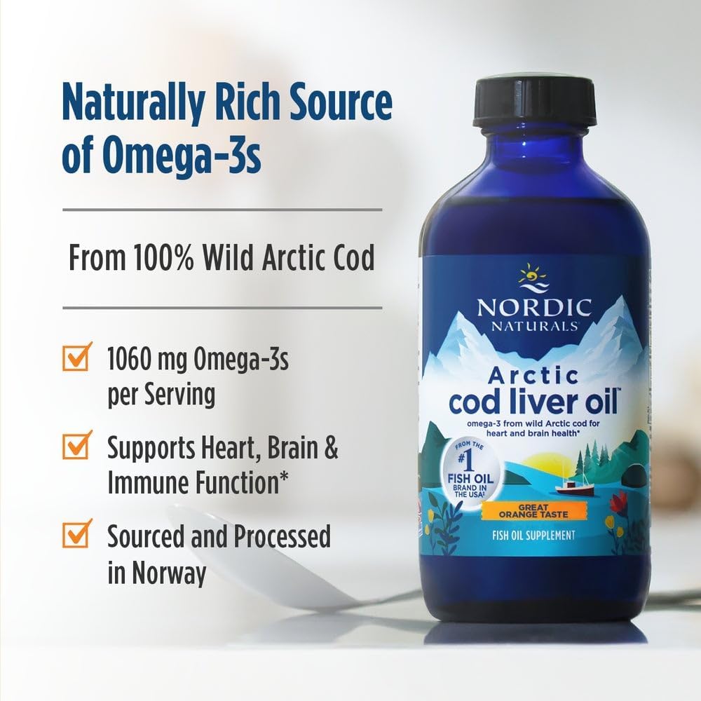 Nordic Naturals Arctic Kabeljauwleverolie - 1060mg Omega-3 + Vitamine A Vloeibaar