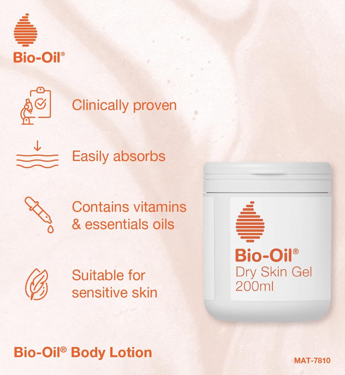 Bio-Oil Dry Skin Gel Moisturiser, tube or gel packaging, no flavour, 100ml, ingredients information