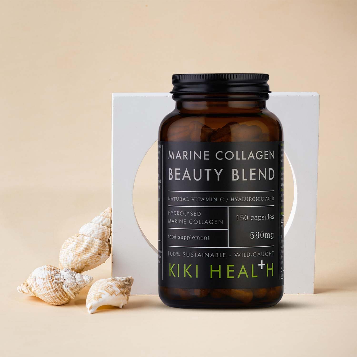 KIKI Health Marine Collagen Peptides with Vitamin C - 150 Capsules