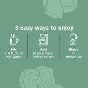 How to use
Four Sigmatic chaga elixir preparation instructions sachet display