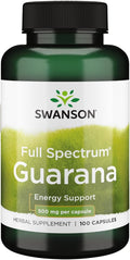 Swanson Full Spectrum Guarana 500mg 100 Capsules