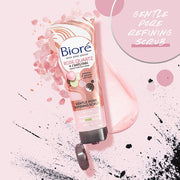 Bioré Rose Quartz + Charcoal Gentle Pore Refining Scrub 110ml used during facial skincare routine