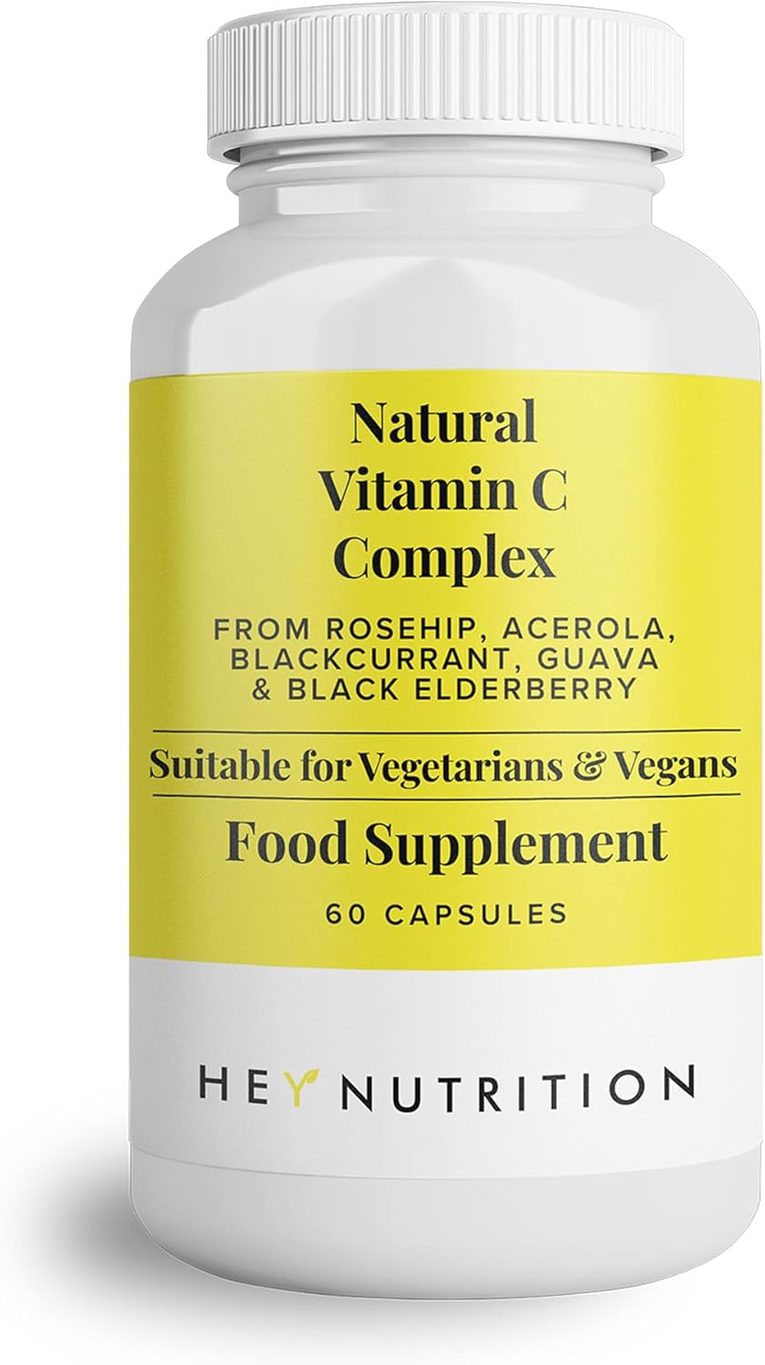 Hey Nutrition Natural Vitamin C 250mg Complex bottle, 60 capsules.