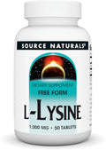 Source Naturals L-Lysine 1000mg Vrije Vorm - 50 Tabletten