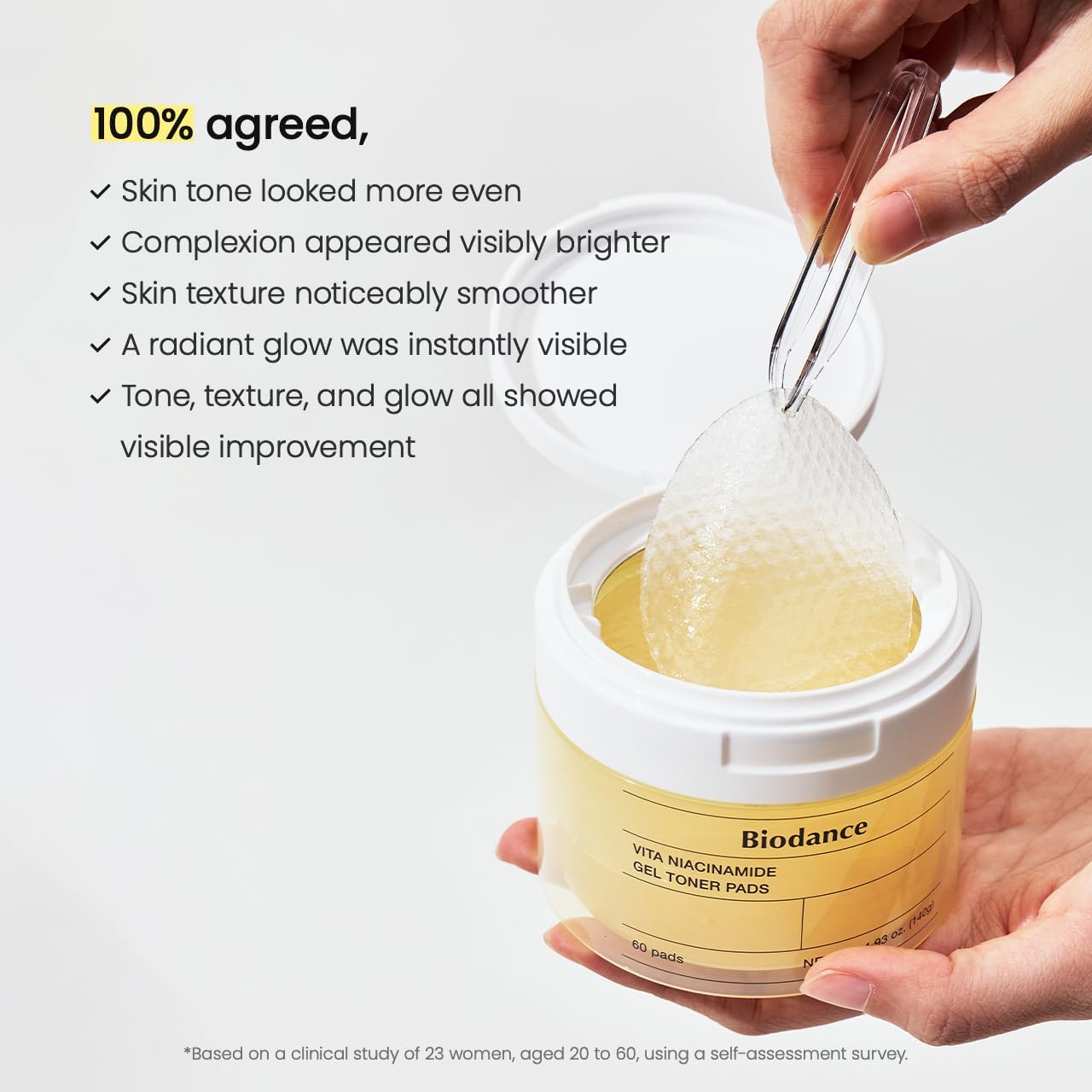 Biodance Vita Niacinamide Hydrogel Toner Pads 60 Pads product information